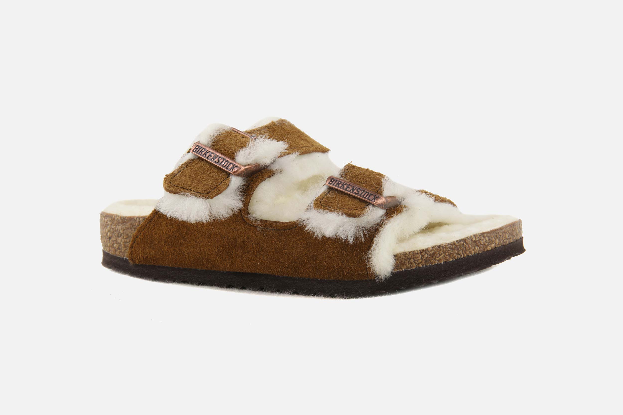 Birkenstock ARIZONA FUR KIDS MINK Sandales Nu pieds sur