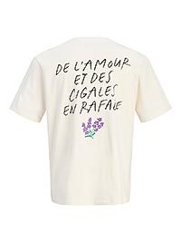 JORBAUMETTES TEE SS CREW ANTIQUE WHITE PURPLE - Jack & Jones