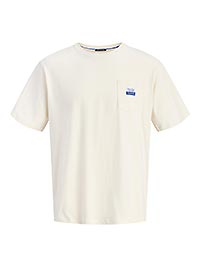 JORBAUMETTES TEE SS CREW ANTIQUE WHITE YELLOW - Jack & Jones