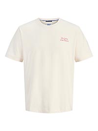 JORFABRON TEE SS CREW NECK ANTIQUE WHITE - Jack & Jones