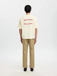 SLHBOXYLIAM SS ONECK TEE HOTEL AMOUR EGRET - Selected