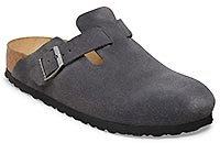 BOSTON SUEDE CHARCOAL NARROW - Birkenstock