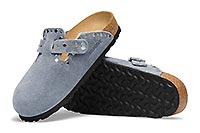 BOSTON SUEDE RIVET STONE BLUE - Birkenstock