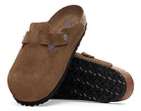 BOSTON SUEDE SFB DARK TEA REG - Birkenstock