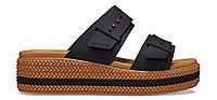 BROOKLYN BUCKLE WEDGE BLACK - Crocs