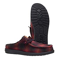 WALLY SLIP COSY PLAID RED - Hey Dude